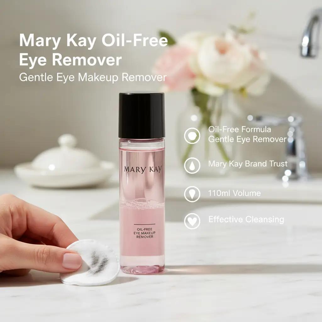 Mary Kay Makeup Remover Oil-Free Gentle for Eyes - Sensitive Skin Cleanser, Removes Residue, Non-Irritating Liquid 3.75 fl oz (110 mL)