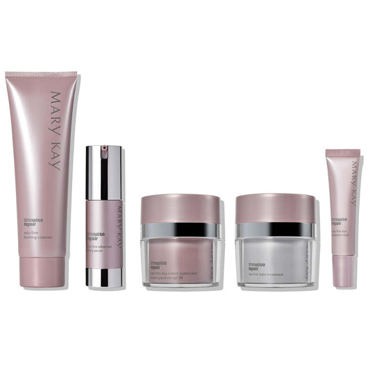 TimeWise Repair® Volu-Firm® Fragrance-Free Cruelty-Free Skincare Set - Gentle Foaming Cleanser, Skin Repair Serum, Eye Brightening Cream, Day Cream, None Animal Testing Formula