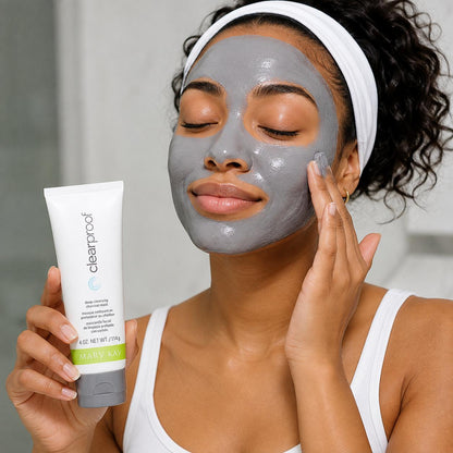 Unisex Gentle Deep-Cleaning Clay Mask - Activated Charcoal, Kaolin & Bentonite Clays, Honeysuckle & Navy Bean Extracts, Peppermint & Rosemary, Pore Cleansing for Smoother Skin, Non-Toxic Dirt Removal Charcoal Mask, Single Item