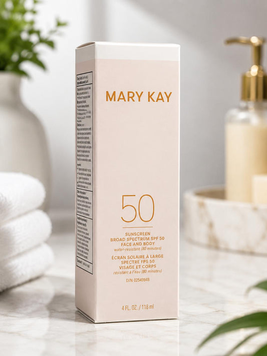 Mary Kay Broad Spectrum SPF 50 Safe Sunscreen Lotion - Quick-Absorbent, Water-Resistant, Lightweight, Sensitive Skin-Friendly, Anti-Aging Sun Cream with Active UV Filters, Apply 15 Min Prior for Face & Body Protection