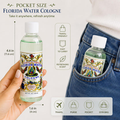 Unisex Florida Water Scented Spirituality Cleansing Spray, 59 ml Travel-Size Refreshing Pocket Bottle, Pack of 6, Portable Beauty & Personal Care Fragrance