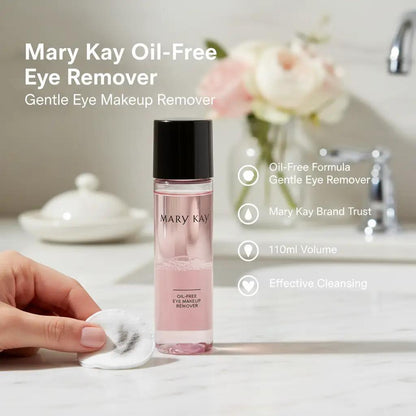 Mary Kay Makeup Remover Oil-Free Gentle for Eyes - Sensitive Skin Cleanser, Removes Residue, Non-Irritating Liquid 3.75 fl oz (110 mL)