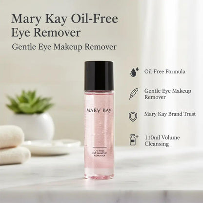 Mary Kay Makeup Remover Oil-Free Gentle for Eyes - Sensitive Skin Cleanser, Removes Residue, Non-Irritating Liquid 3.75 fl oz (110 mL)