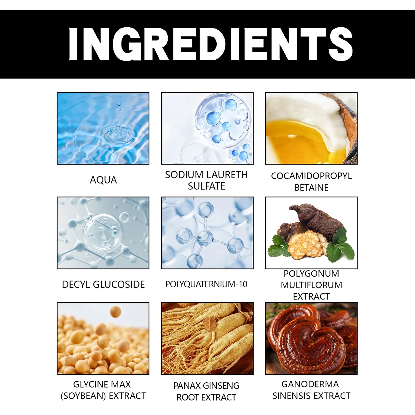 500ml Eelhoe Black Hair Shampoo Repair Dry Damaged Hair Clean Nourish Polygonum Multiflorum Thunb Natural Herbal Quick Hair Dye