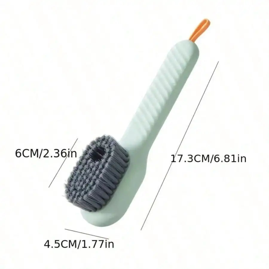 1 Piece Green Soft Bristled Shoe Brush with Ergonomic Handle, Suitable for Laundry, Footwear, and Home Cleaning