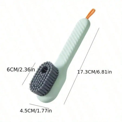 1 Piece Green Soft Bristled Shoe Brush with Ergonomic Handle, Suitable for Laundry, Footwear, and Home Cleaning