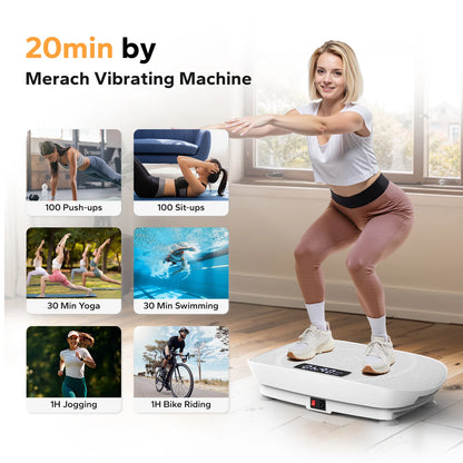 MERACH Vibration Plate Exercise Machine Whole Body Workout Power Vibrate Fitness Platform Vibration Plate Weight Loss & Shaping