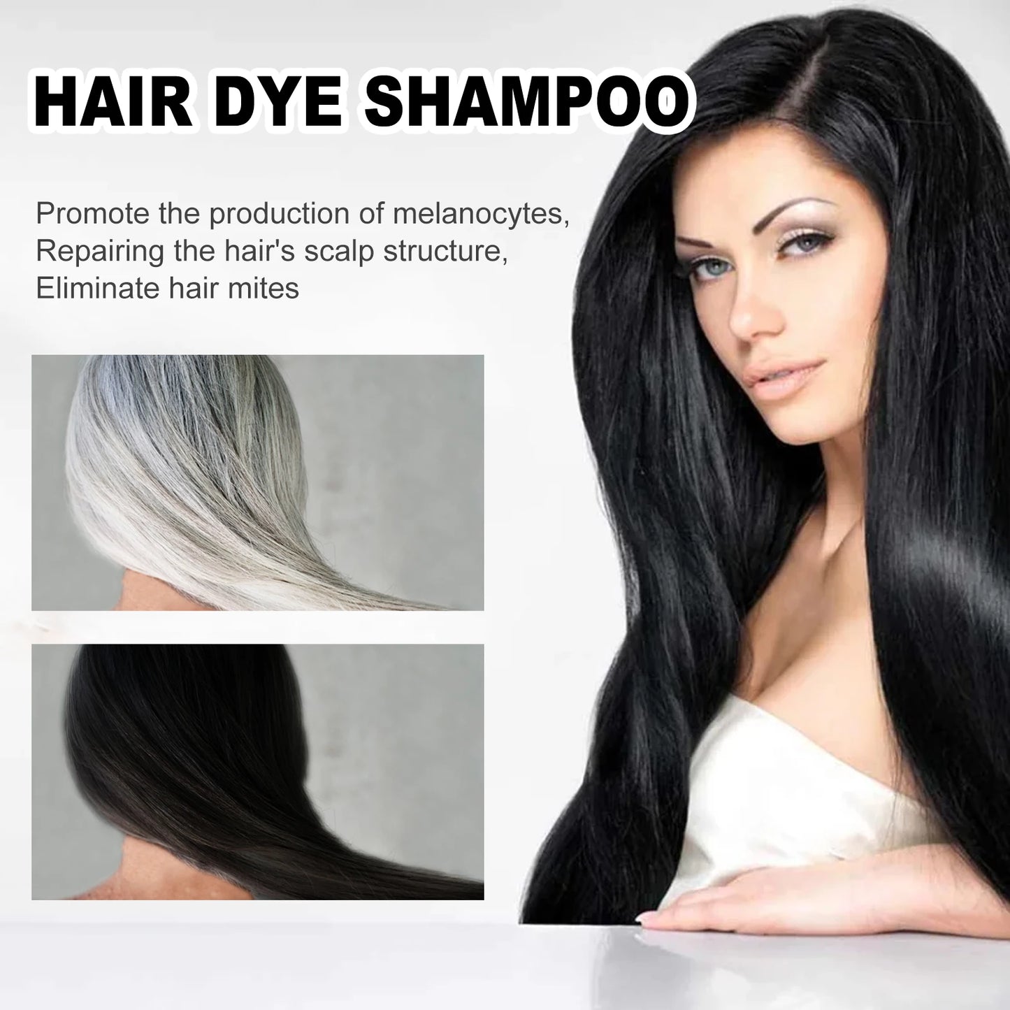 500ml Eelhoe Black Hair Shampoo Repair Dry Damaged Hair Clean Nourish Polygonum Multiflorum Thunb Natural Herbal Quick Hair Dye