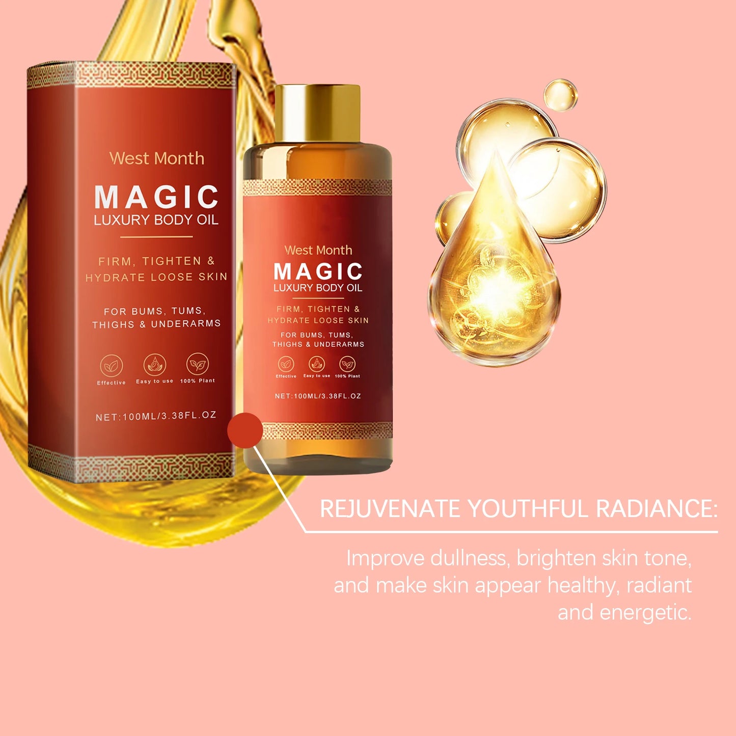 Firming Body Essence Oil Reduce Sagging Prevent Aging Daily Moisturizing Tightening Reduce Fine Lines Body Skin Care Oil