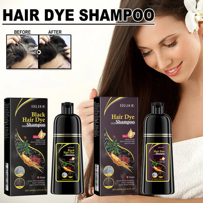 500ml Eelhoe Black Hair Shampoo Repair Dry Damaged Hair Clean Nourish Polygonum Multiflorum Thunb Natural Herbal Quick Hair Dye