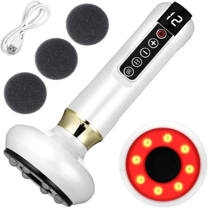 A full - body cupping, scraping and massaging device with 12 - level intensity, powered by USB and using vacuum cupping technolo