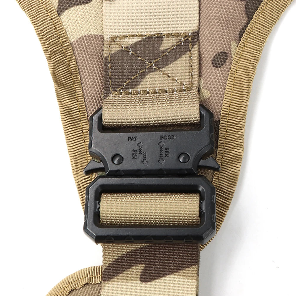 Military Large Dog Harness Collar Leash Bags Patches Set Pet Malinois Training Vests Tactical Dogs Harnesses Accessories