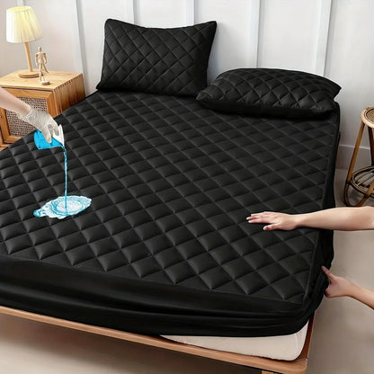 1pc Soft And Comfortable 100% Waterproof Mattress Protector, All-Season Cooling Breathable Noiseless Mattress Pad Cover, Thicken