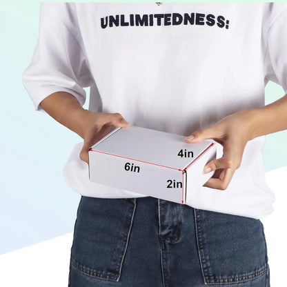 50pcs Corrugated Paper Gift Boxes, 6x4x2 Inch Sturdy Cardboard Packaging,White Small Shipping Boxes for Crafting Gift Mailing