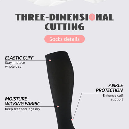 6 pairs copper fiber compression socks for men and women for running and traveling for nurses and pregnant women mid-calf design