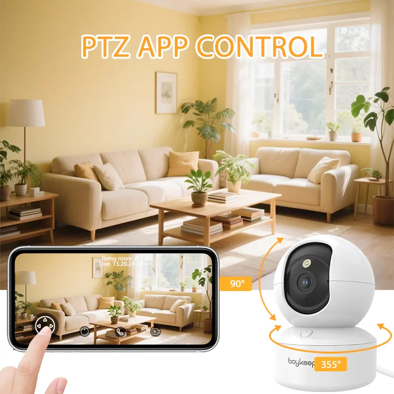 BoyKeep Smart Camera 2K Security Protection Wifi Surveillance 5G/2.4GHz Indoor Baby Night Vision 360° Pan & Tilt 2-Way Audio K30