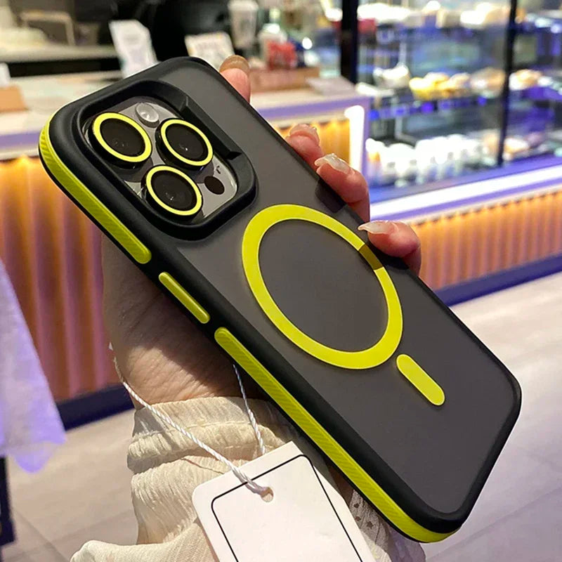 New Bicolor Matte Frosted Magnetic Phone Case For iPhone 17 16 15 14 Plus Pro Max Translucent Shockproof Hard Cover