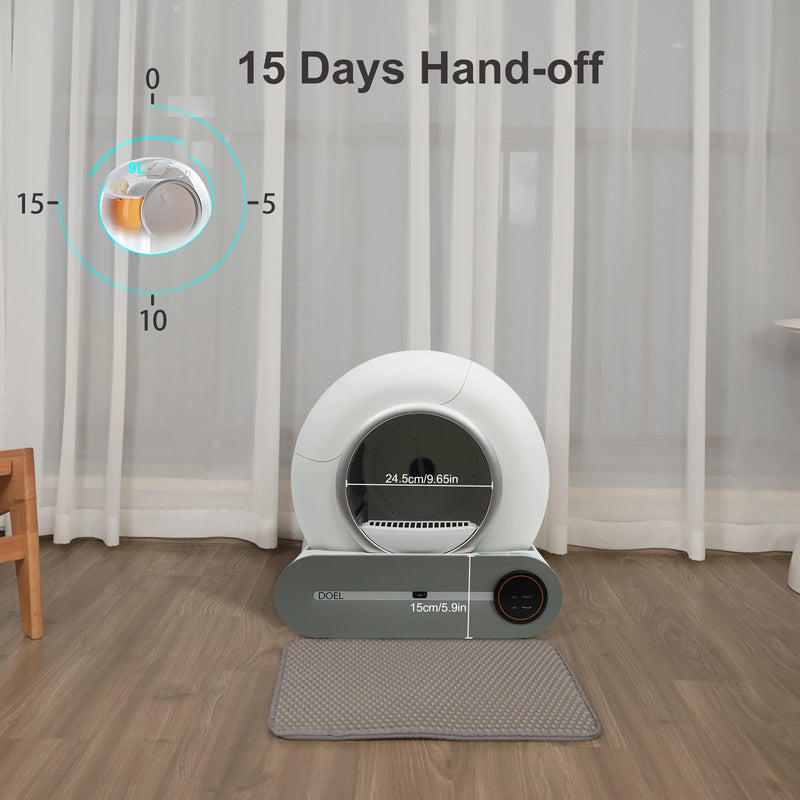 DOEL 65L Self-Cleaning Cat Litter Box – Smart App-Controlled Automatic Toilet