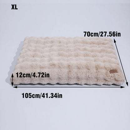 Fluffy Dog Crate Bed for Extra Large Dogs, Plush Faux Fur Crate Pad, Calming Anti Anxiety Dog Bed, Washable Soft Warm Crate