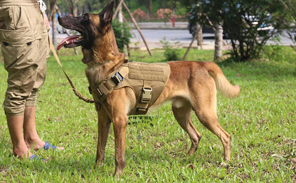 Large Dog Harness Collar Leash Set Military Dog Harnesses Pet Tactical Vest Training German Shepherd For Medium Large Dogs