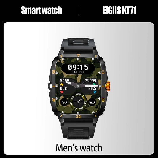 EIGIIS KT71 Smart Watch – 3ATM Waterproof Bluetooth Call Fitness Tracker (100+ Sports)