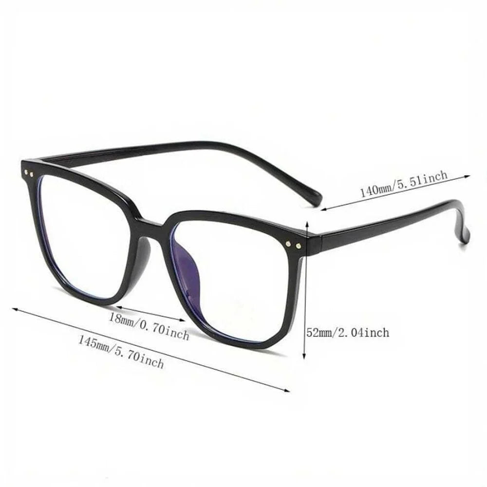 Fashion Black Frame Glasses Square Anti-blue Light Glasses Lightweight H