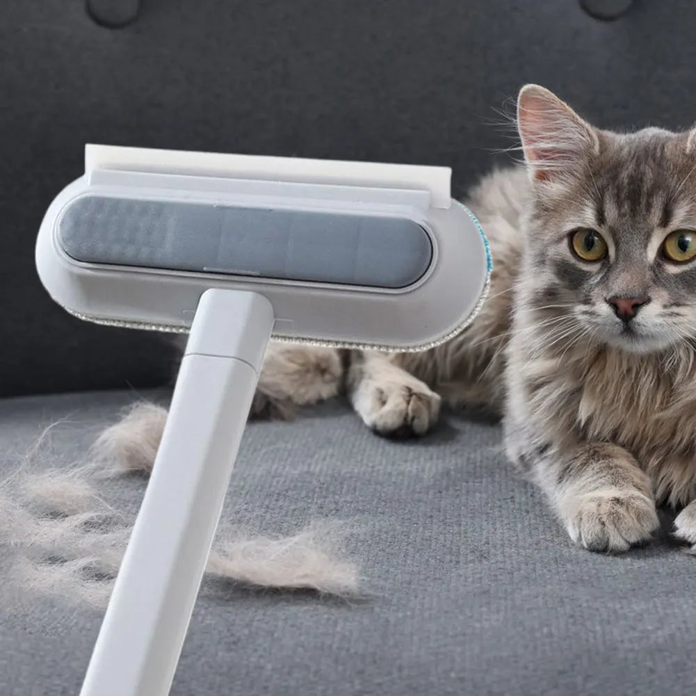 3-in-1 Pet Hair Remover Brush – Long Handle Fur & Window Cleaning Tool