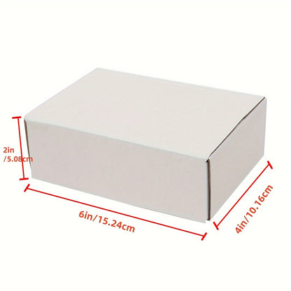 50pcs Corrugated Paper Gift Boxes, 6x4x2 Inch Sturdy Cardboard Packaging,White Small Shipping Boxes for Crafting Gift Mailing
