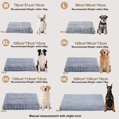 Fluffy Dog Crate Bed for Extra Large Dogs, Plush Faux Fur Crate Pad, Calming Anti Anxiety Dog Bed, Washable Soft Warm Crate