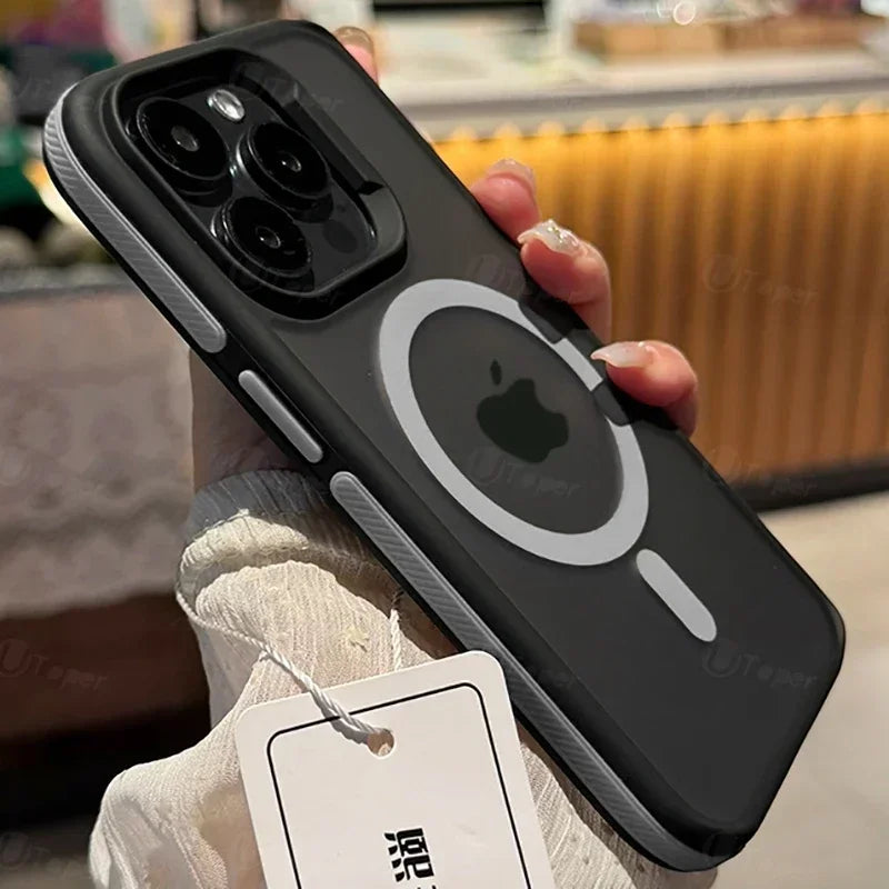 New Bicolor Matte Frosted Magnetic Phone Case For iPhone 17 16 15 14 Plus Pro Max Translucent Shockproof Hard Cover