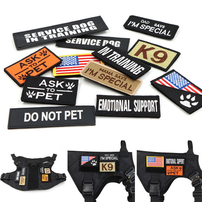 Military Large Dog Harness Collar Leash Bags Patches Set Pet Malinois Training Vests Tactical Dogs Harnesses Accessories