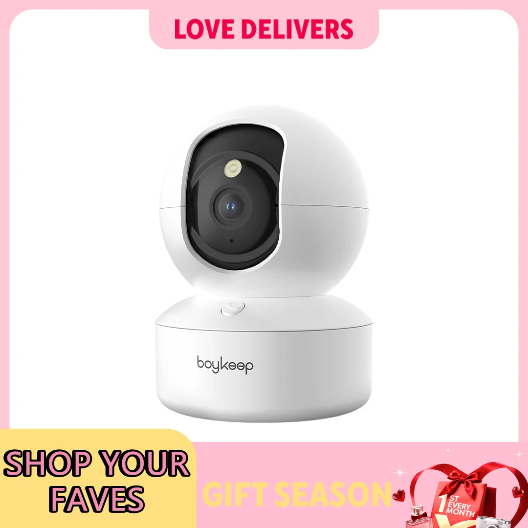 BoyKeep 3MP 5G/2.4GHz WiFi Indoor Home Security IP Smart Baby Monitor Camera Automatic Tracking 24/7 Video Surveillance Camera