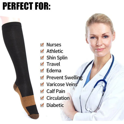 4 Pair Compression Stockings Men Women Socks Fit Pregnancy Edema Varicose Veins Hiking Running Flight Marathon Sports Socks