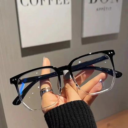 Fashion Black Frame Glasses Square Anti-blue Light Glasses Lightweight H
