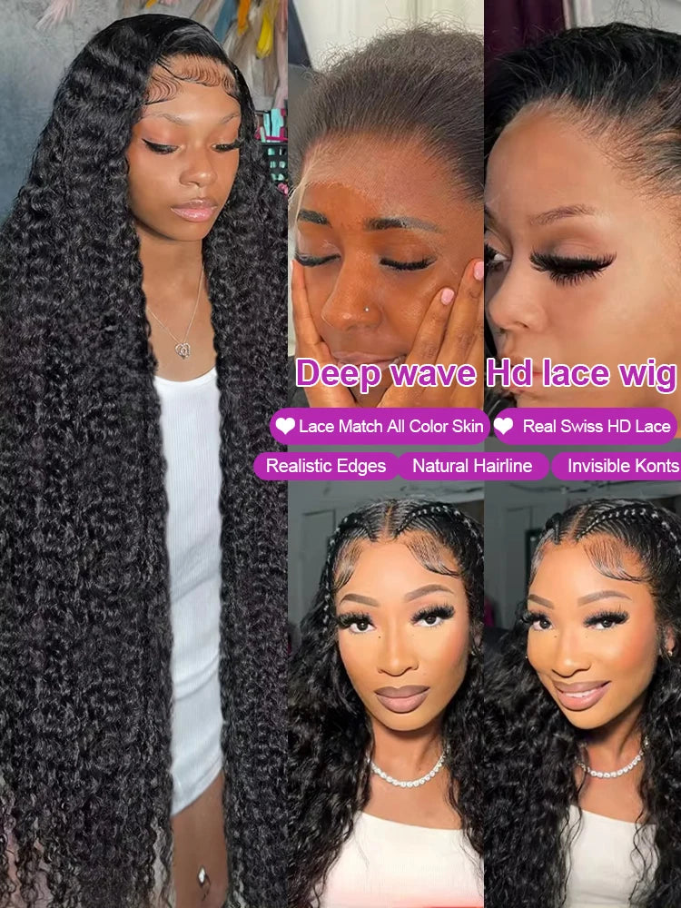 250% Density Water Curly Human Hair Wig – HD Lace Frontal (360/13x4/13x6)