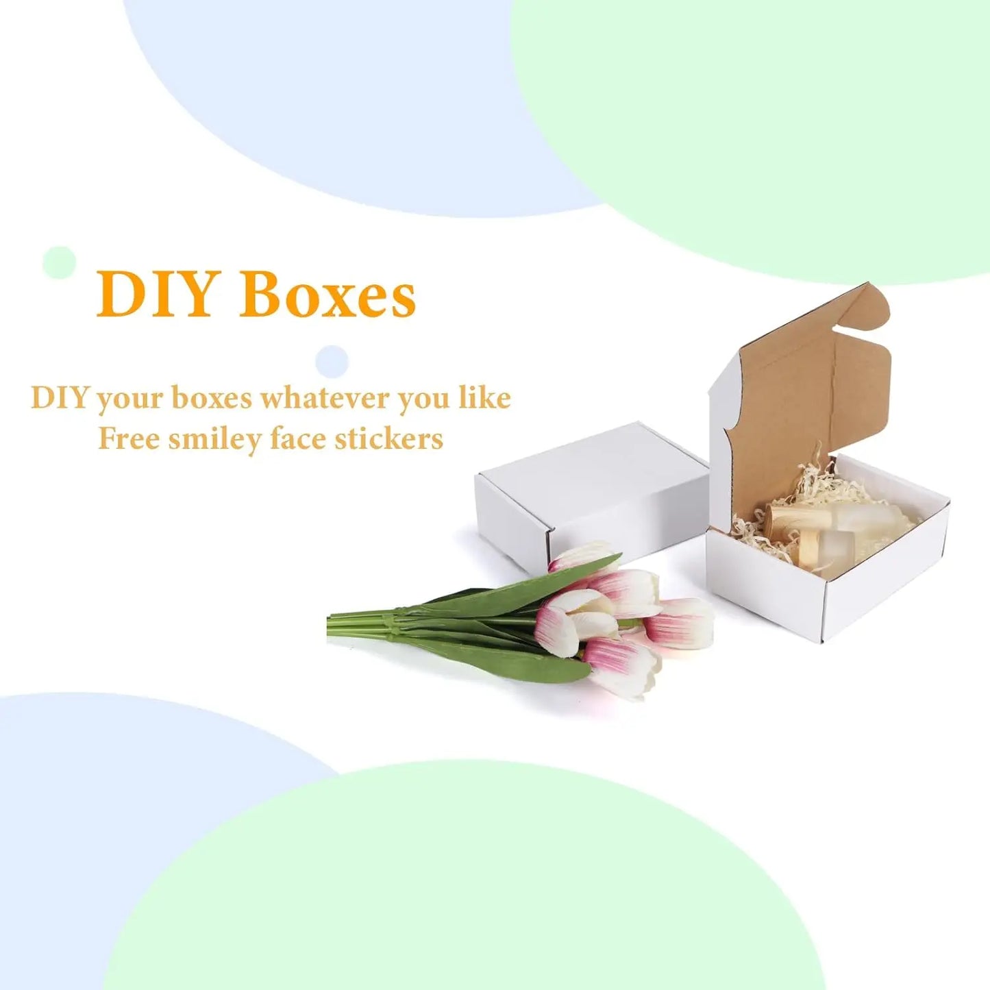 50pcs Corrugated Paper Gift Boxes, 6x4x2 Inch Sturdy Cardboard Packaging,White Small Shipping Boxes for Crafting Gift Mailing