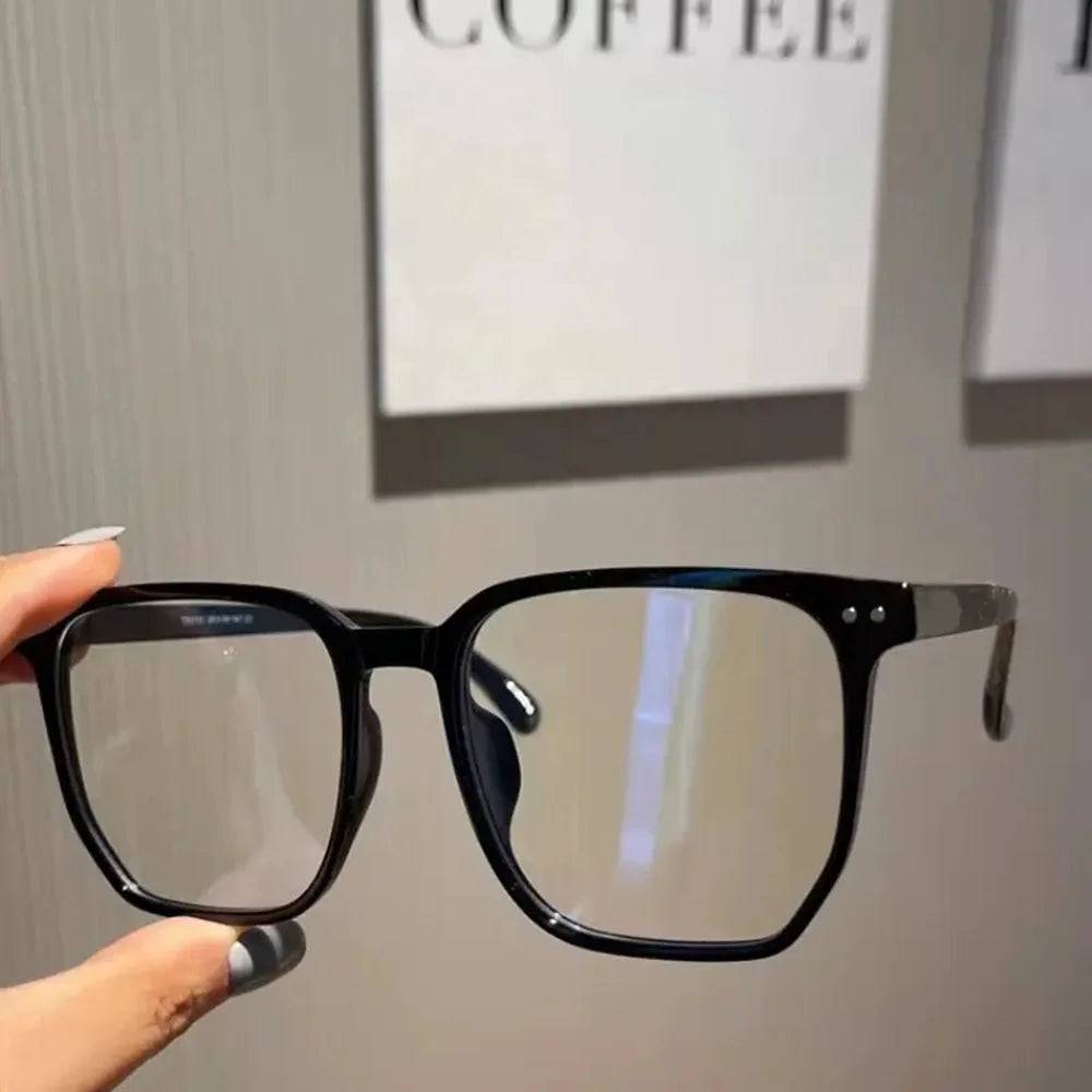Fashion Black Frame Glasses Square Anti-blue Light Glasses Lightweight H