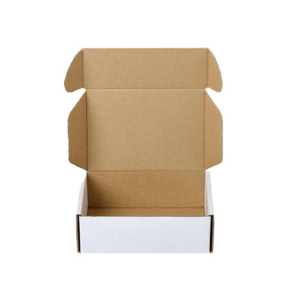 50pcs Corrugated Paper Gift Boxes, 6x4x2 Inch Sturdy Cardboard Packaging,White Small Shipping Boxes for Crafting Gift Mailing