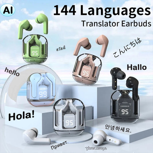 GREATWALL New AI Translation Earphones, In Ear Noise Reduction 5.3 High Definition Sound Quality Sports Fitness Wireless Earphon