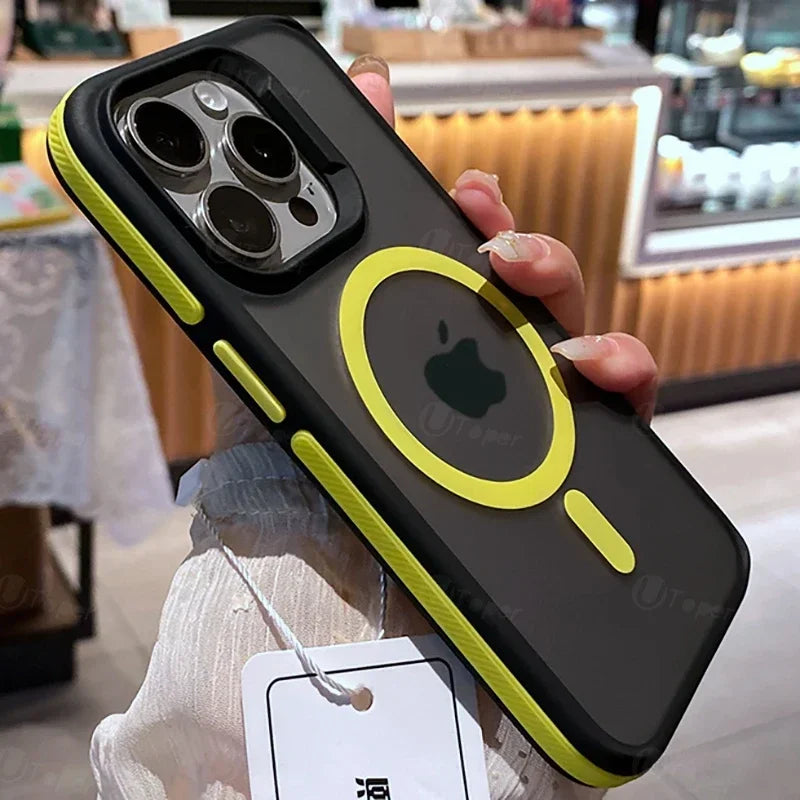 New Bicolor Matte Frosted Magnetic Phone Case For iPhone 17 16 15 14 Plus Pro Max Translucent Shockproof Hard Cover