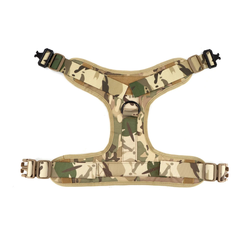 Military Large Dog Harness Collar Leash Bags Patches Set Pet Malinois Training Vests Tactical Dogs Harnesses Accessories