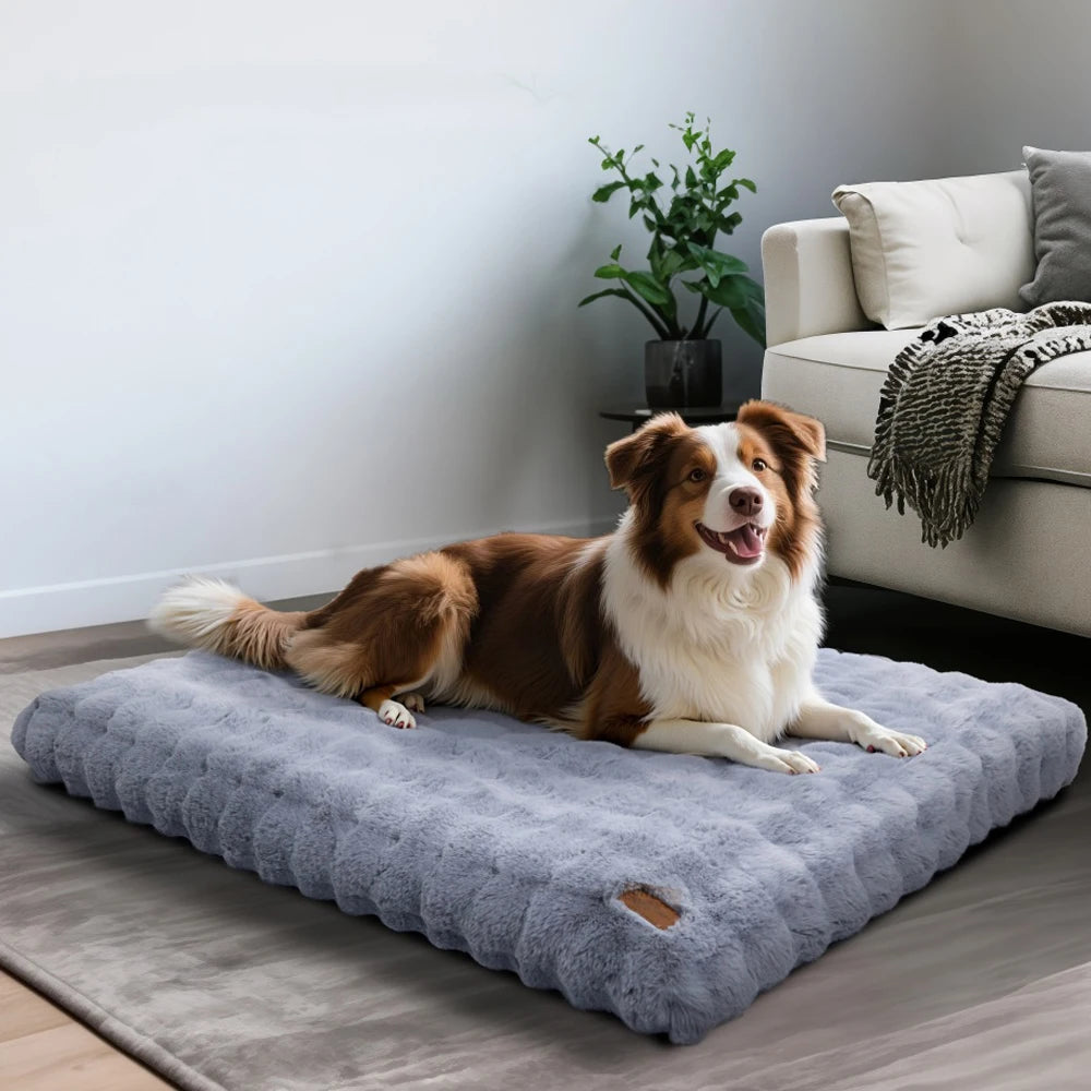 Ultra Plush Dog Bed Soft Pet Cushion Large Dog Crate Puppy Mattress Washable Mat