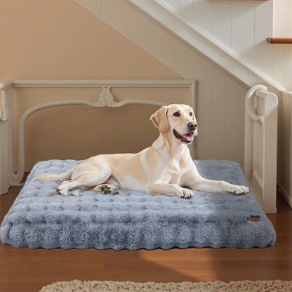 Fluffy Dog Crate Bed for Extra Large Dogs, Plush Faux Fur Crate Pad, Calming Anti Anxiety Dog Bed, Washable Soft Warm Crate