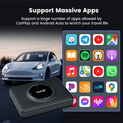 CarlinKit USB Adapter Wireless Android Auto CarPlay 2-In-1 Smart Box For Tesla Model 3 Model Y 2.4G&5Ghz WiFi BLE Auto Connect