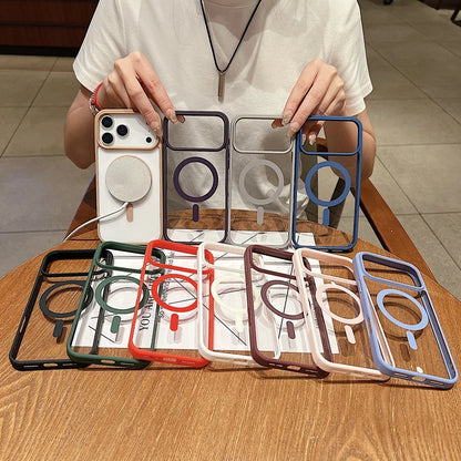 New 17 pro max Clear Magnetic Phone Case for iPhone 17 Air 17 pro max Magsafe Candy Color Transparent Protector Back Cover