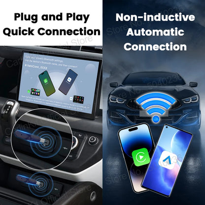 CarlinKit 5.0 Wireless Adapter Mini Ultra Wireless Android Auto & CarPlay USB Dongle For Car Upgrade WiFi Bluetooth Auto Connect