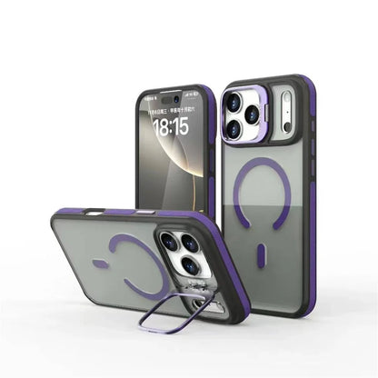 Luxury Matte Transparent Magsafe Kickstand Stand Phone Case For iPhone 17 Air 16 15 14 Plus 13 12 11 17 Pro Max Magnetic Cover