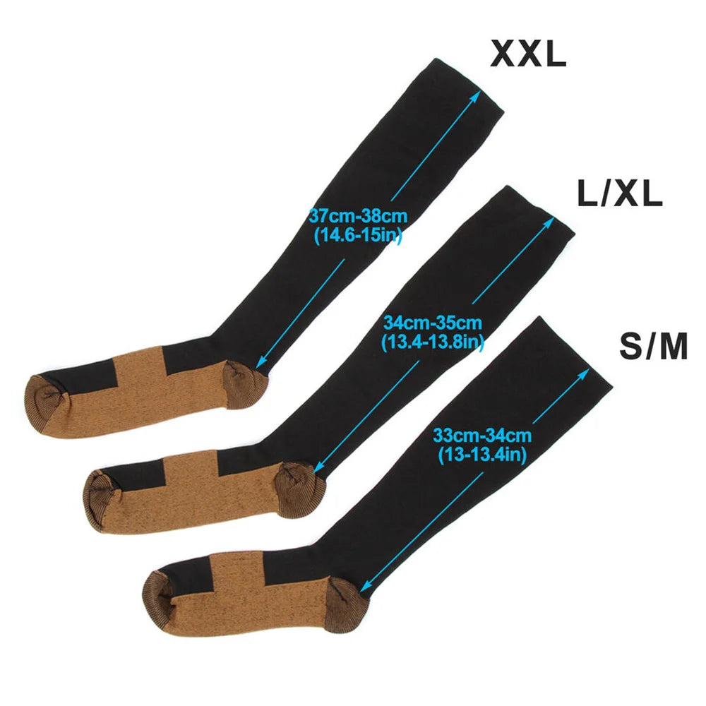 4 Pair Compression Stockings Men Women Socks Fit Pregnancy Edema Varicose Veins Hiking Running Flight Marathon Sports Socks