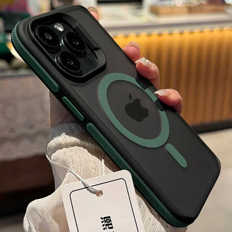 New Bicolor Matte Frosted Magnetic Phone Case For iPhone 17 16 15 14 Plus Pro Max Translucent Shockproof Hard Cover