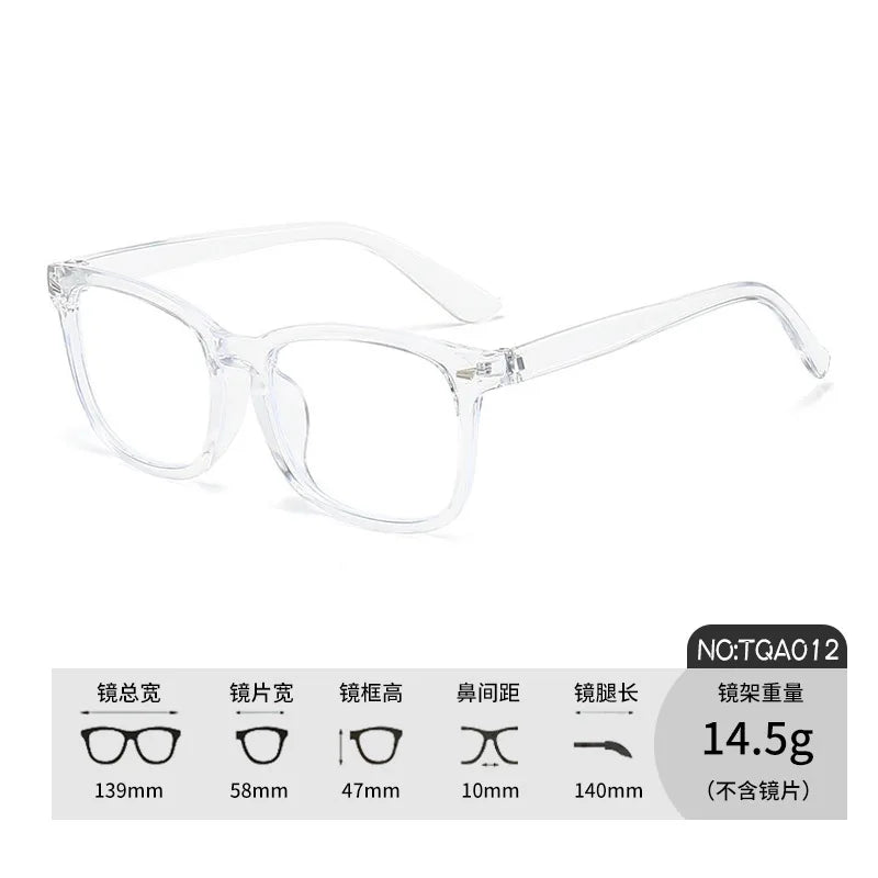 A Variety of Black-Framed Glasses with Prescription for Nearsighted Women, Trendy Large-Frame Slimming Eyeglass Frames, Blue Light Blocking Non-Prescription Glasses for Men